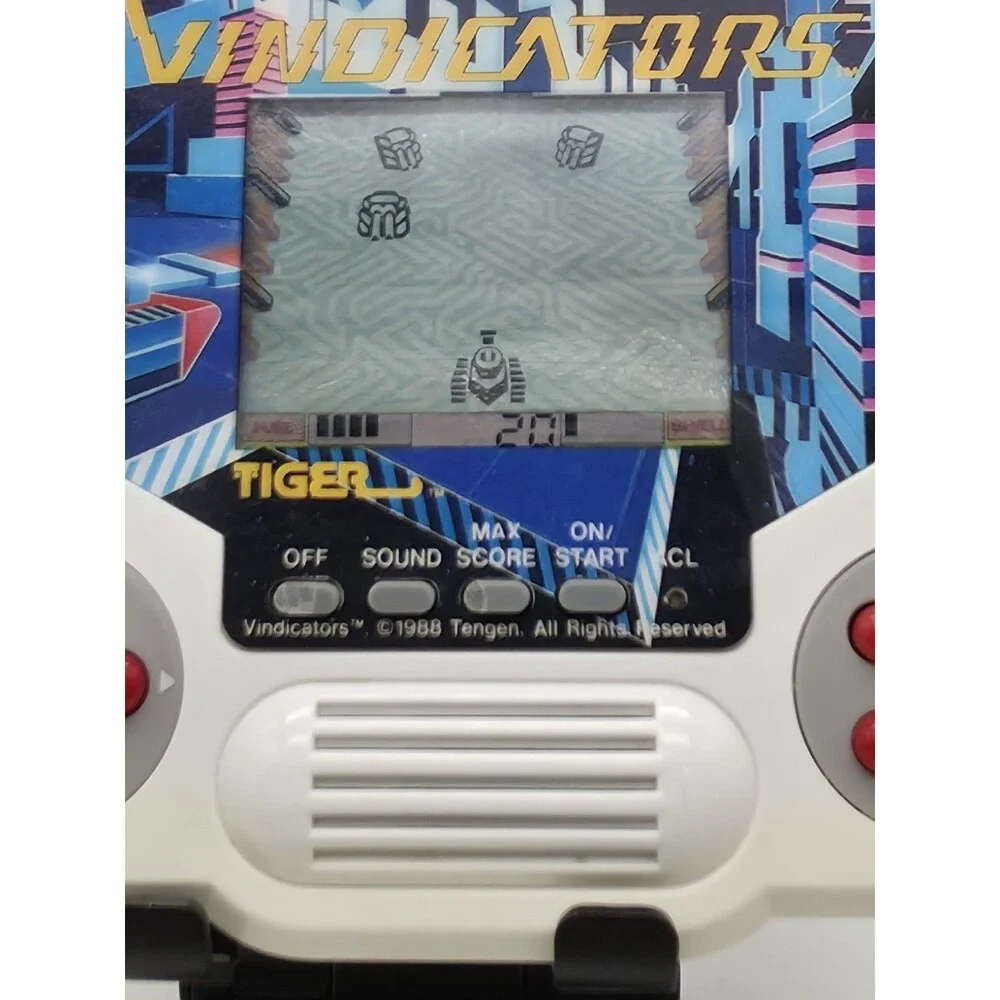 Tiger Vindicators Handheld LCD Video Game 1988 Vintage Tested Working [7-831]